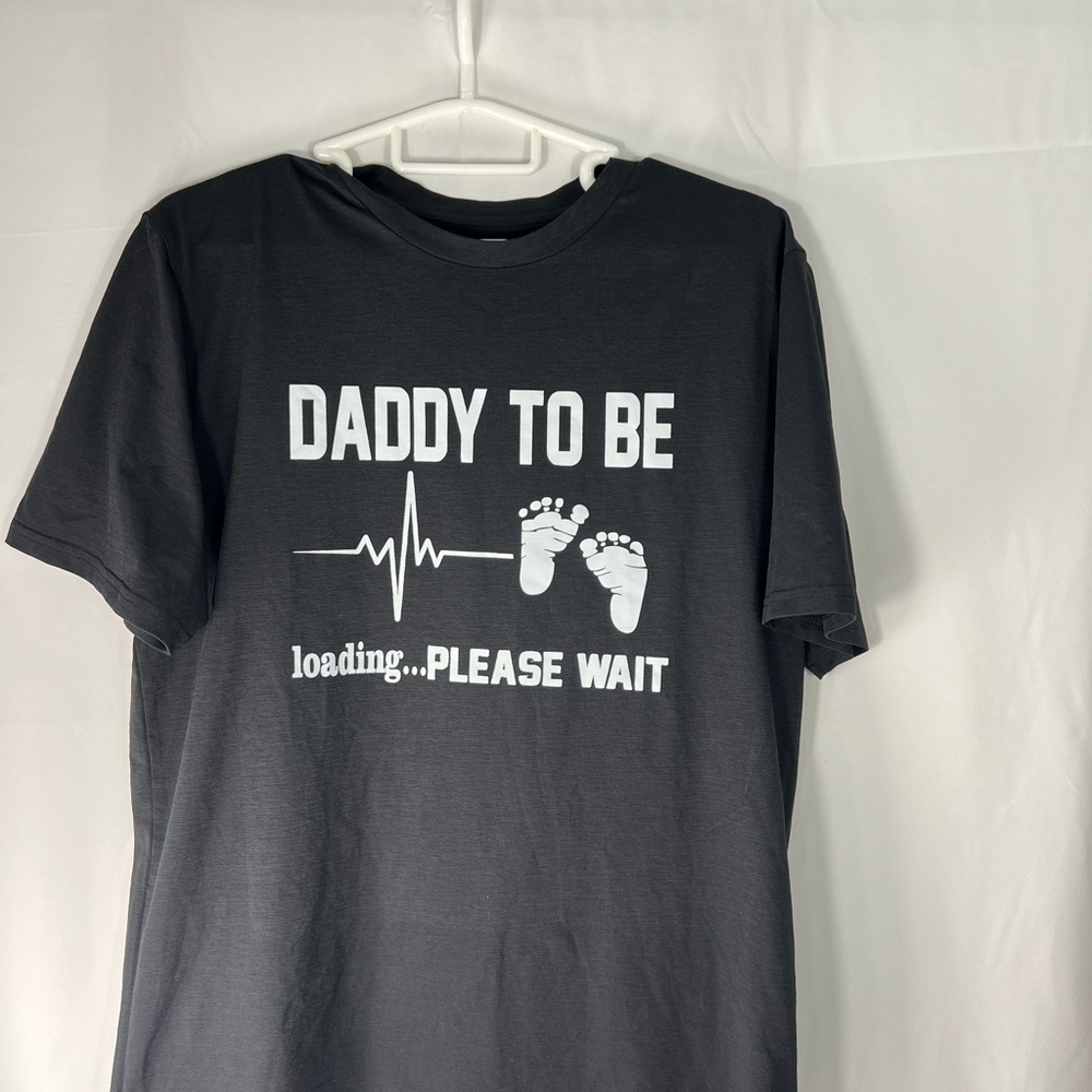Daddy To Be Loading Graphic Tee - Charcoal